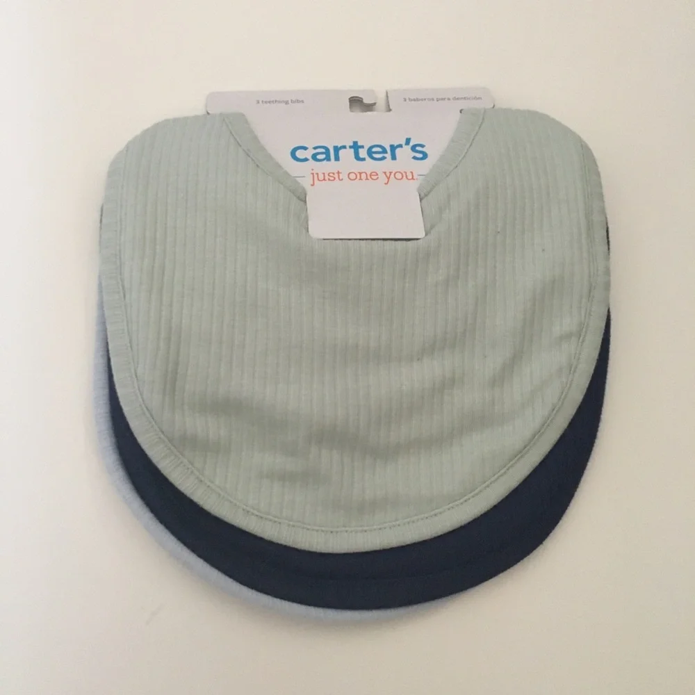 Carter's 3 Baby Bibs with Snap Closure NEW
